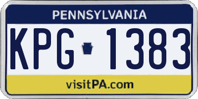 PA license plate KPG1383