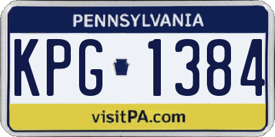 PA license plate KPG1384