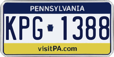PA license plate KPG1388