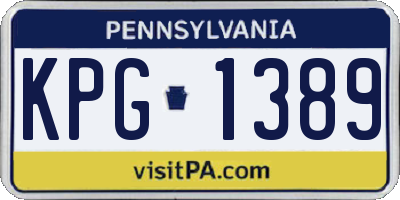 PA license plate KPG1389