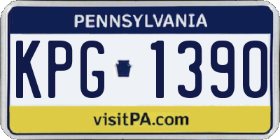 PA license plate KPG1390
