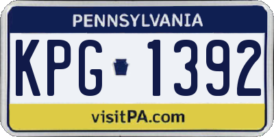 PA license plate KPG1392