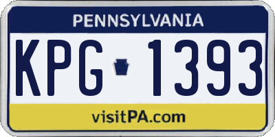 PA license plate KPG1393