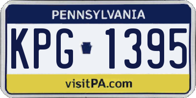 PA license plate KPG1395