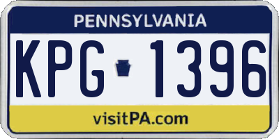 PA license plate KPG1396
