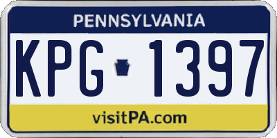 PA license plate KPG1397