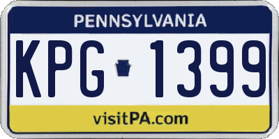 PA license plate KPG1399