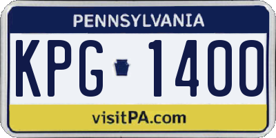 PA license plate KPG1400