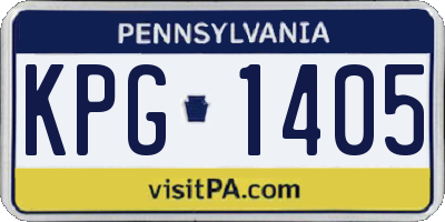 PA license plate KPG1405