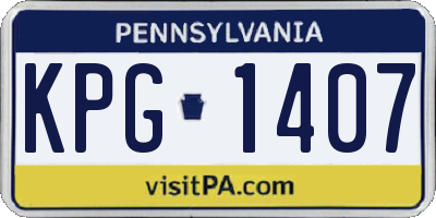 PA license plate KPG1407