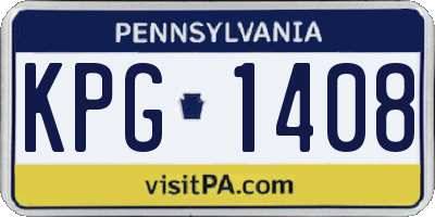 PA license plate KPG1408