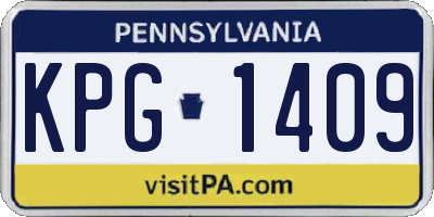 PA license plate KPG1409