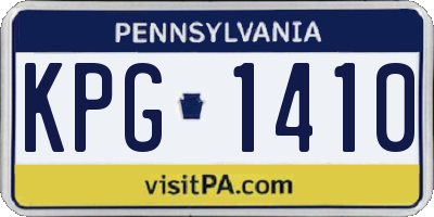 PA license plate KPG1410