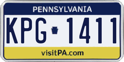 PA license plate KPG1411