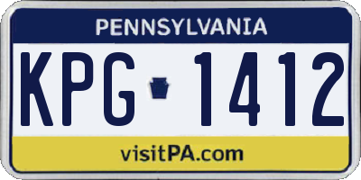 PA license plate KPG1412