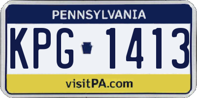 PA license plate KPG1413