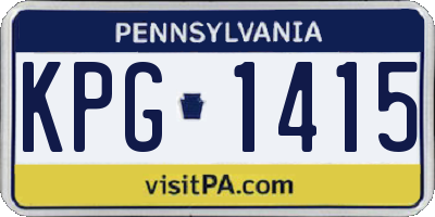 PA license plate KPG1415