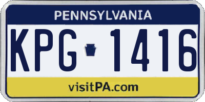 PA license plate KPG1416
