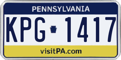 PA license plate KPG1417