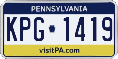 PA license plate KPG1419
