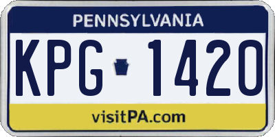 PA license plate KPG1420