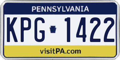 PA license plate KPG1422