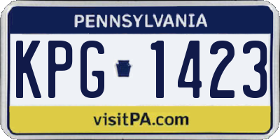 PA license plate KPG1423