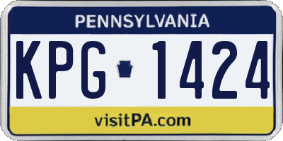 PA license plate KPG1424