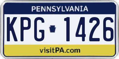 PA license plate KPG1426