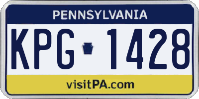 PA license plate KPG1428
