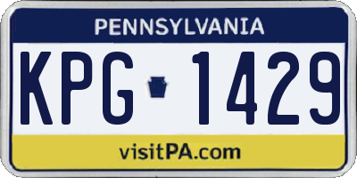 PA license plate KPG1429