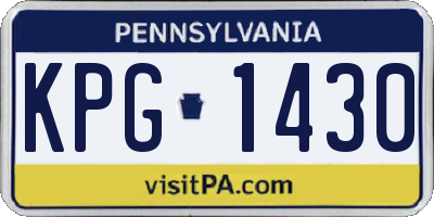 PA license plate KPG1430