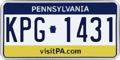 PA license plate KPG1431