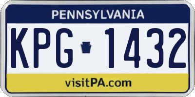 PA license plate KPG1432