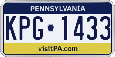 PA license plate KPG1433