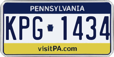 PA license plate KPG1434