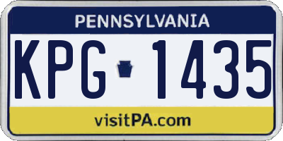 PA license plate KPG1435