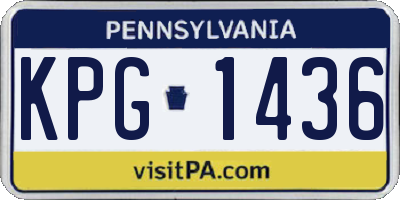 PA license plate KPG1436