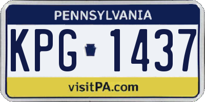PA license plate KPG1437