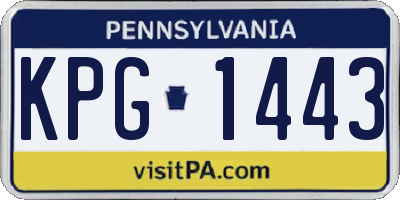 PA license plate KPG1443