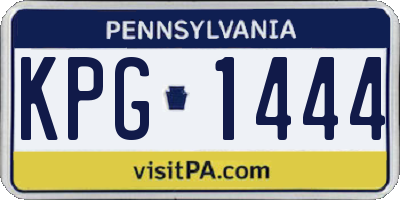 PA license plate KPG1444