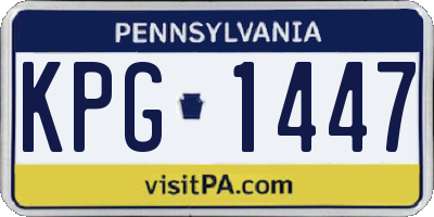 PA license plate KPG1447