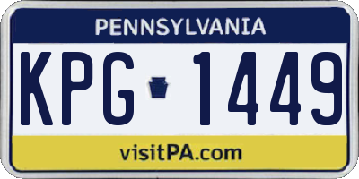 PA license plate KPG1449