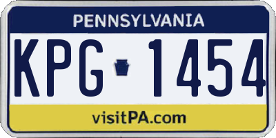 PA license plate KPG1454