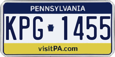 PA license plate KPG1455