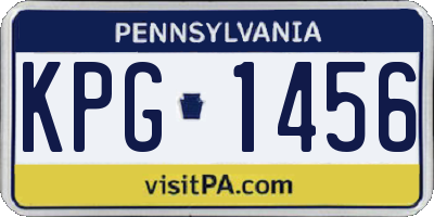 PA license plate KPG1456