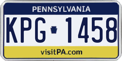 PA license plate KPG1458