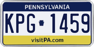 PA license plate KPG1459