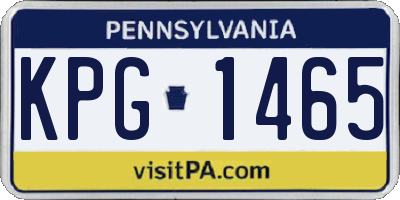 PA license plate KPG1465
