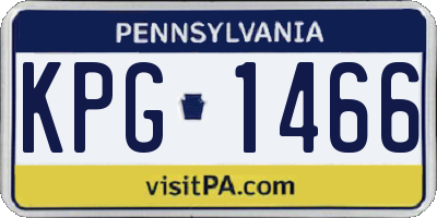 PA license plate KPG1466